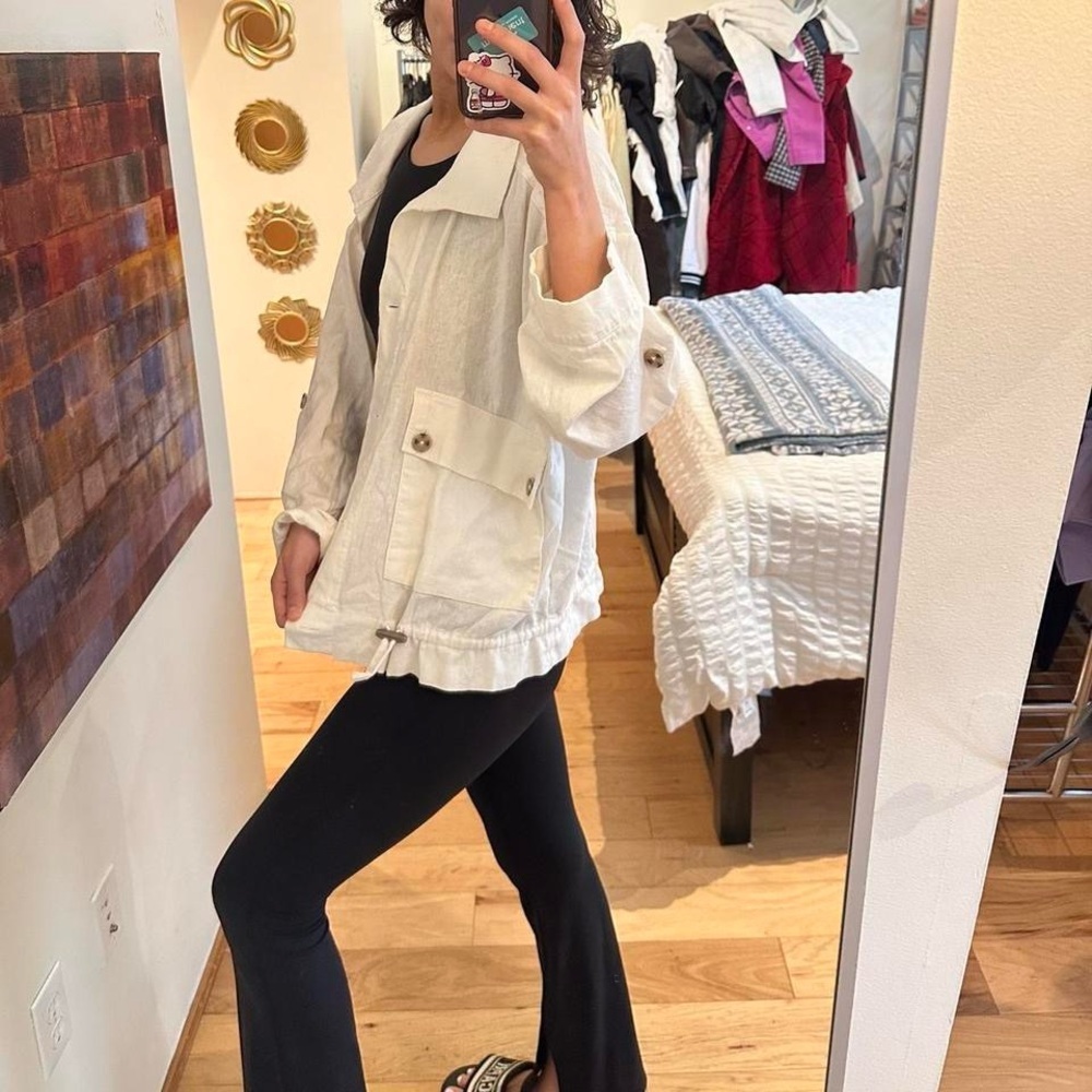 Cream Button-Up Jacket - Picture 3 of 6
